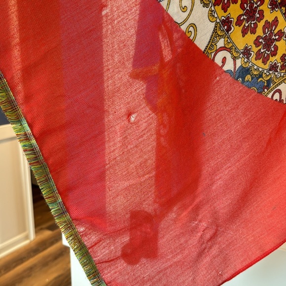 Talbots Women's Shaw wrap scarf multi color blue red - Picture 3 of 6